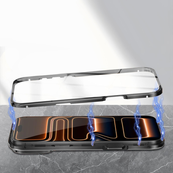 Etui do iPhone 17 Pro Max, Magnetic Dual Glass, do MagSafe, czarne