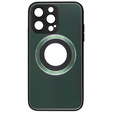 Zestaw Etui do Magsafe do iPhone 14 Pro, Hole for Apple Logo, zielone + Szkło