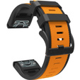 Pasek Silikonowy Quickfit 22mm do Garmin, Pomarańczowy / Czarny