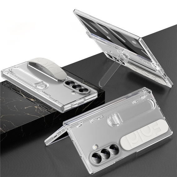 Twarde przezroczyste etui do Galaxy Z Fold7 z ochroną ekranu zewnętrznego