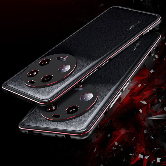 Etui do Xiaomi 13 Ultra z metalową ramką, czarne/czerwone