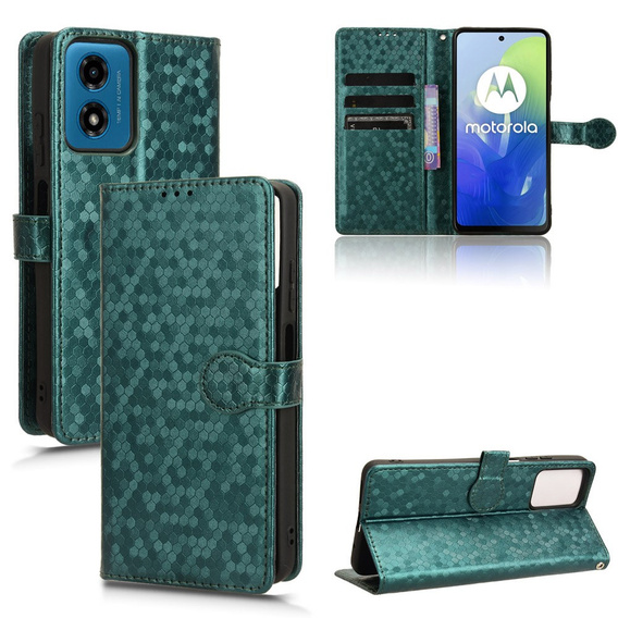 Etui z klapką do Motorola Moto G24 / G24 Power / G04, Wallet Rhombus, zielone