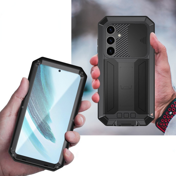 Etui pancerne do Samsung Galaxy S25+ Plus, R-JUST, czarne