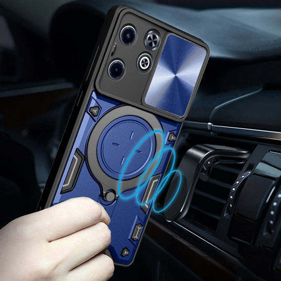 Etui pancerne do Infinix Hot 40i, CamShield Slide, niebieskie