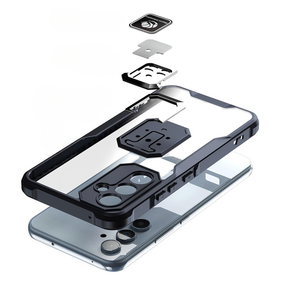 Etui do Samsung Galaxy A54 5G, pancerne z podstawką, czarne