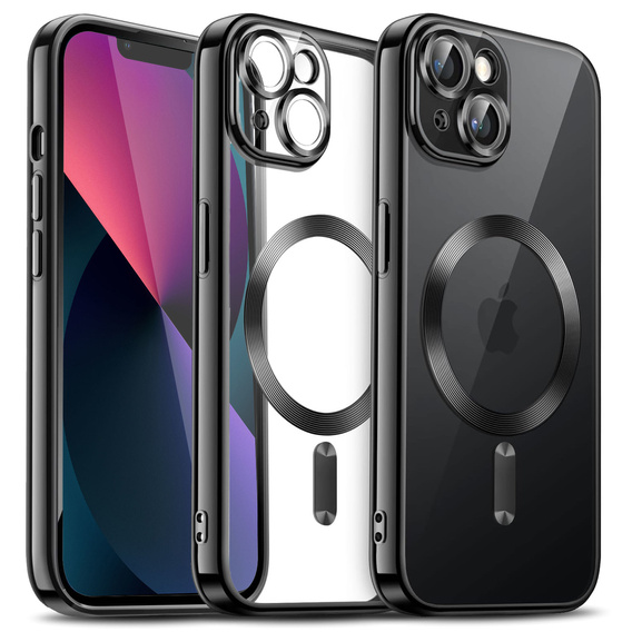 Etui do iPhone 13, Electro MagSafe, czarne + Szkło na ekran