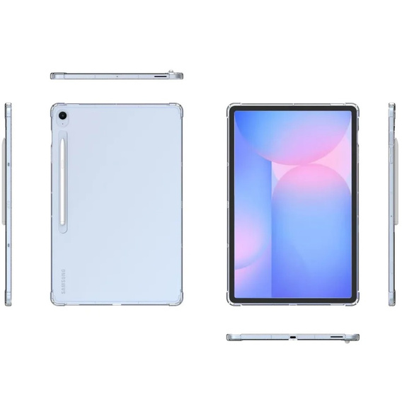 Etui do Samsung Galaxy Tab S10 FE+ Plus, Silikonowe, przezroczyste