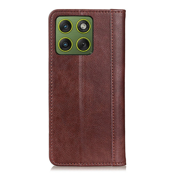 Etui z klapką do Motorola Edge 70, Split Leather, brązowe