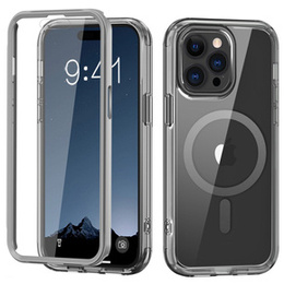 Etui do iPhone 16 Pro Max, Shockproof Hybrid, z folią na ekran, do MagSafe, szare