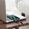 BASEUS  Płaski Kabel USB Type-C SC5A/QC3.0 23cm - Black