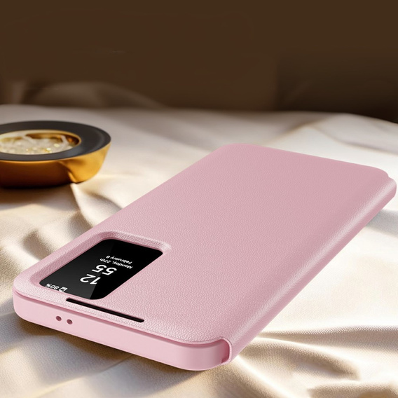 Etui do Samsung Galaxy A56 5G – Smart View z kieszenią na kartę, różowe