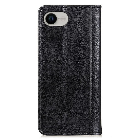 Etui do Iphone 16E, Wallet Litchi Leather, czarne