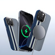 Etui do iPhone 13 Pro Max, Carbon Fiber MagSafe, niebieskie