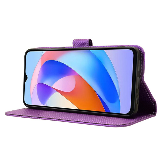 Etui z klapką do Honor Magic 6 Lite 5G, Wallet Smart Magnet, fioletowe
