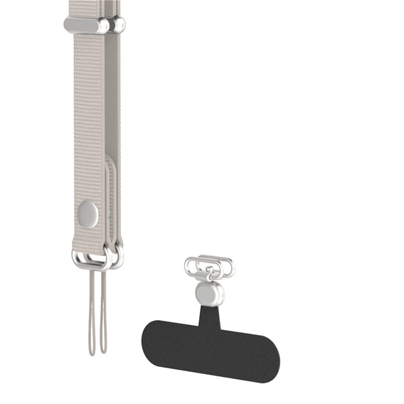 Smycz na telefon kompatybilna z etui do iPhone 17, odpinana magnetyczna klamra, pasek na szyję – beżowa