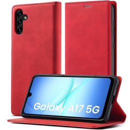 Etui z klapką do Samsung Galaxy A17 5G, Smart Suede - czerwone