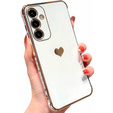 Etui do Samsung Galaxy A35 5G, Electro heart, białe + Szkło Full Glue Ceramic