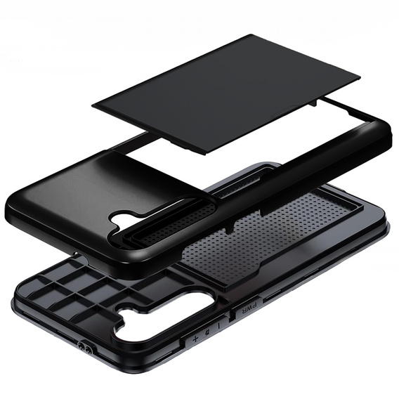 Etui do Samsung Galaxy A56 5G, Sliding Card Holder, czarne