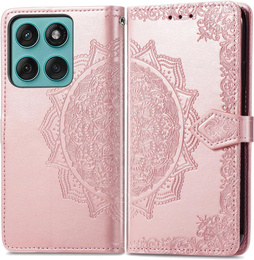 Etui z klapką do Motorola Edge 60 Fusion, Mandala, różowe