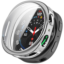 2w1 Etui z Osłoną na Ekran do Samsung Galaxy Watch 8 44mm, Srebrne