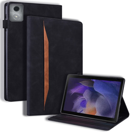 Etui do Lenovo Tab K11 Plus – czarne, skórzane, z kieszenią na kartę i funkcją wielopozycyjnej podstawki