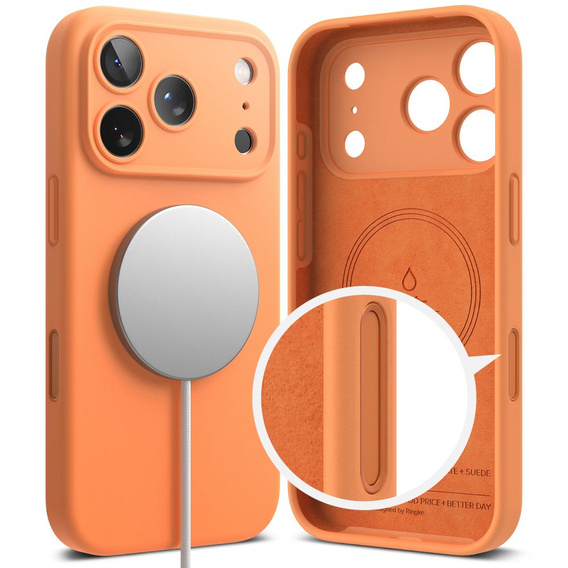 Etui Ringke do iPhone 17 Pro Max, Silicone Magnetic MagSafe, Tangerine
