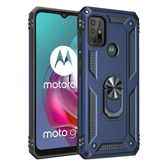 Etui pancerne do Motorola Moto G10/G30, Nox Case Ring, niebieskie