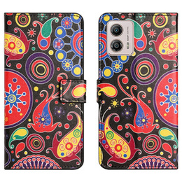Etui z klapką do Motorola Moto G53 5G / G23 / G13, Wallet, Colorful Jellyfish czarne
