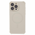 Etui silikonowe do iPhone 15 Pro Max, Magnetic, do MagSafe, beżowe