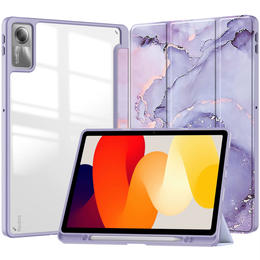 Stylowe etui do Xiaomi Redmi Pad SE 11" – Smartcase Hybrid Marble fioletowe