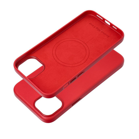 Etui Leather Mag Cover do iPhone 15 Plus, czerwone
