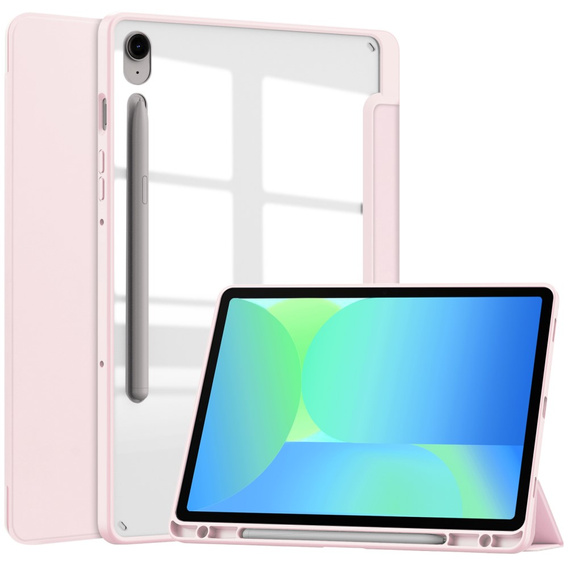 Etui do Samsung Galaxy Tab S10 FE+ Plus, Smartcase Hybrid, z miejscem na rysik, różowe
