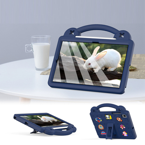 Etui do Samsung Galaxy Tab S6 Lite 10.4" 2020/2022/2024 / Tab A7 2020 T500 / T505 / Tab S6 T860/T865, Cute Patterns, z podstawką, Granatowe