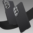 Etui BENKS Kevlar do Samsung Galaxy S25, Carbon Fiber 600D 0043, do MagSafe, czarne