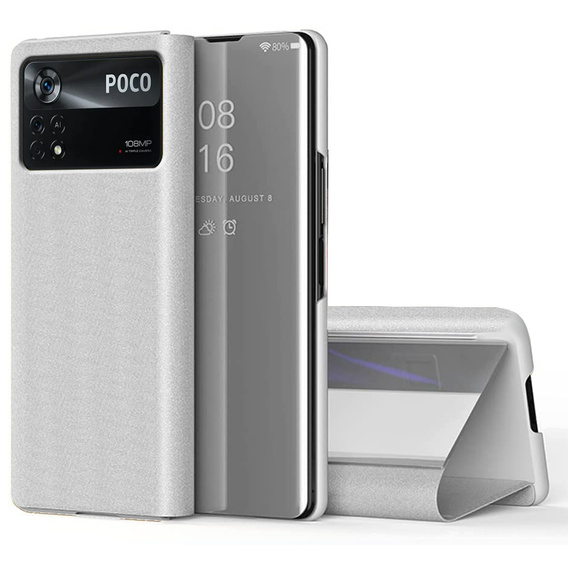 Etui do Xiaomi Poco X4 Pro 5G, Clear View, srebrne