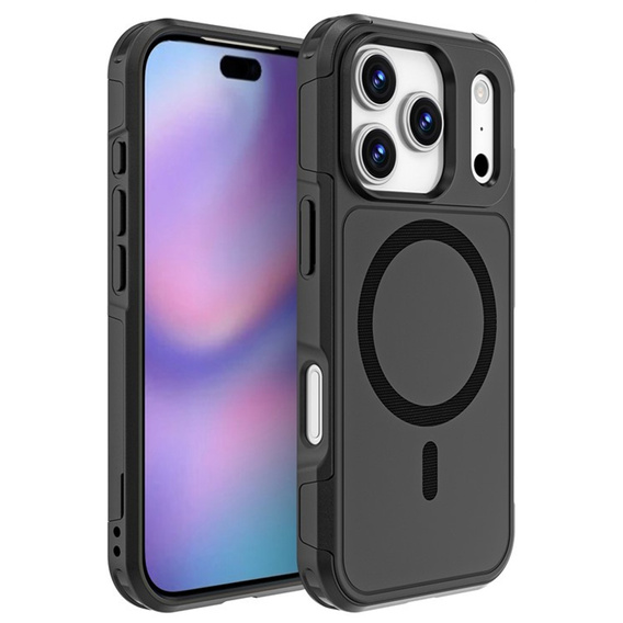 Etui pancerne do iPhone 17 Pro, MagForce MagSafe, czarne