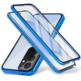 Etui do Samsung Galaxy S25+ Plus, Magnetic Dual Glass, niebieskie