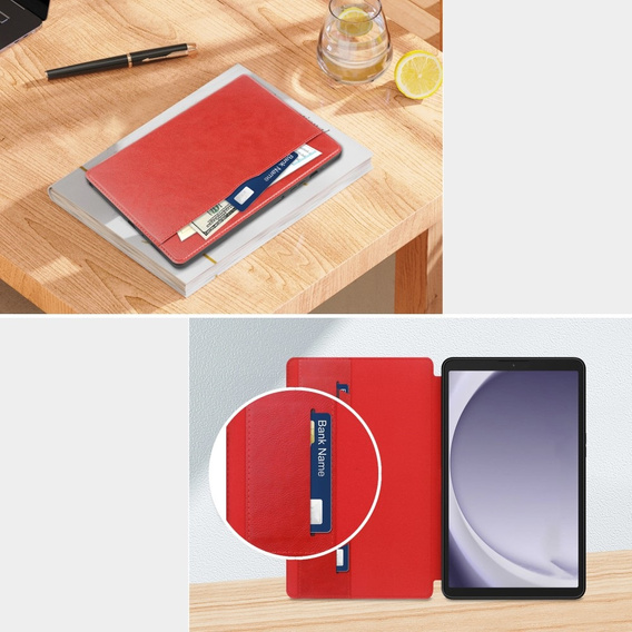 Etui do Samsung Galaxy Tab A9, Business Card, czerwone