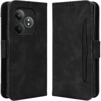 Etui z klapką do Realme GT 6 / 6T, Card Slot, czarne