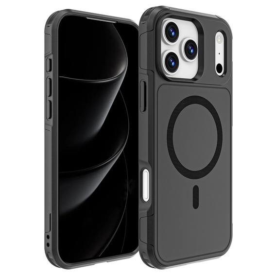 Etui pancerne do iPhone 17 Pro Max, MagForce MagSafe, czarne