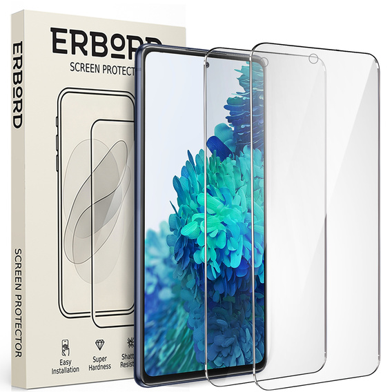 2x Szkło Hartowane do Samsung Galaxy S20 FE, ERBORD 9H Hard Glass, szybka