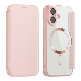 Etui z klapką do iPhone 17, RFID Wallet MagSafe z ochroną aparatu, różowe