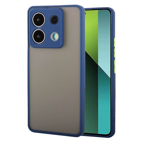 Etui silikonowe do Xiaomi Redmi Note 13 Pro 5G, z ochroną aparatu, przezroczyste / niebieskie + Szkło hartowane 9H