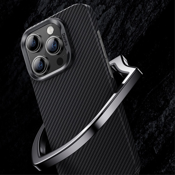 Etui BENKS Kevlar do iPhone 15 Plus, Carbon Fiber, czarne