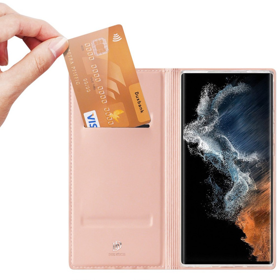 Etui Dux Ducis do Samsung Galaxy S23 Ultra, Skinpro, różowe rose gold