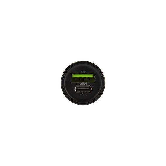 Maxlife ładowarka samochodowa PD/QC MXCC-04 20W (1× USB-C + 1× USB) + kabel USB-C – USB-C 60W, czarna