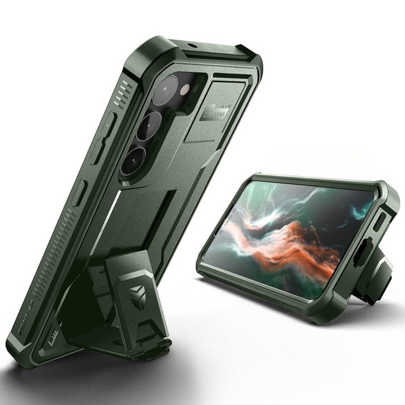 Etui pancerne do Samsung Galaxy S23, Dexnor Full Body (Two Frames), zielone