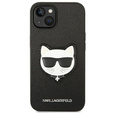 Etui Karl Lagerfeld do iPhone 14 Plus, Saffiano Choupette Head Patch, czarne