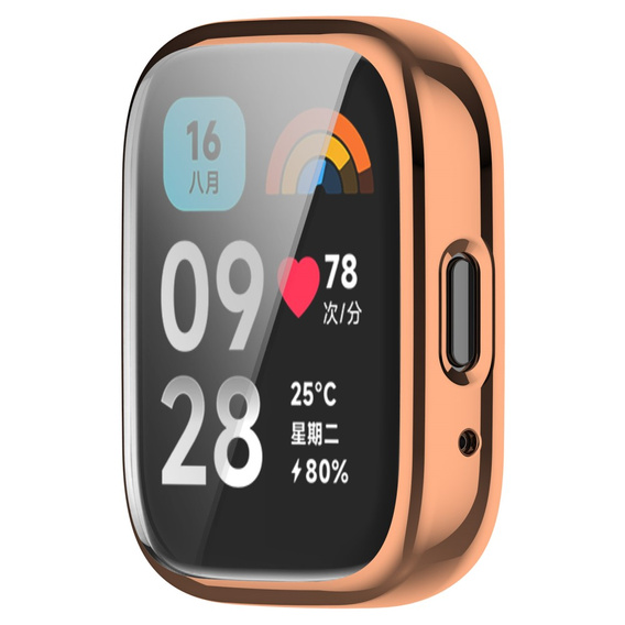 2w1 Etui z Osłoną na ekran do Xiaomi Redmi Watch 3 Active, Różowe rose gold