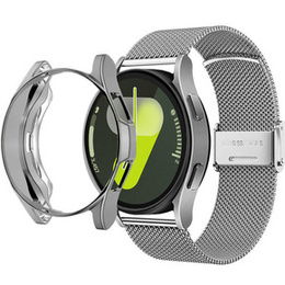 Bransoleta + Etui z Osłoną na Ekran do Samsung Galaxy Watch 7 44mm, Srebrna